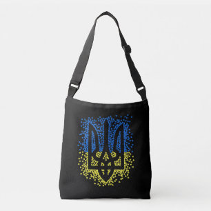 Bolso Cruzado Emblema ucraniano trident tryzub esparce corazones