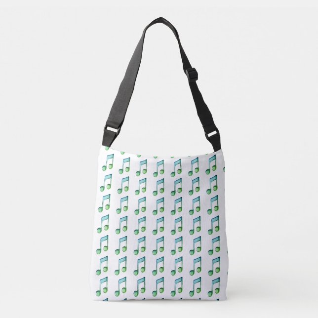Bolso Cruzado Emerald Glass Rhythms: Translucent Musical Pattern (Anverso)