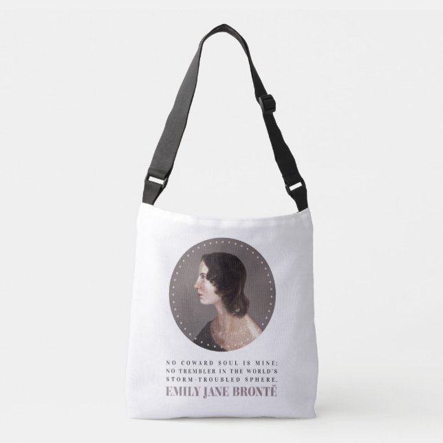 Bolso Cruzado Emily Bronte Retrato y Cita - Sin Alma de Cobarde (Anverso)