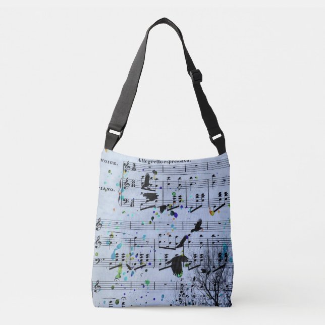 Bolso Cruzado En los cuervos musicales (Anverso)