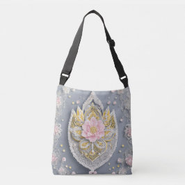 Bolso Cruzado Encaje de vidrio gris arte de IA