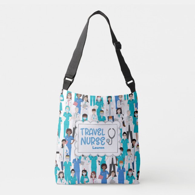 Bolso Cruzado Enfermero de viaje personalizado (Anverso)