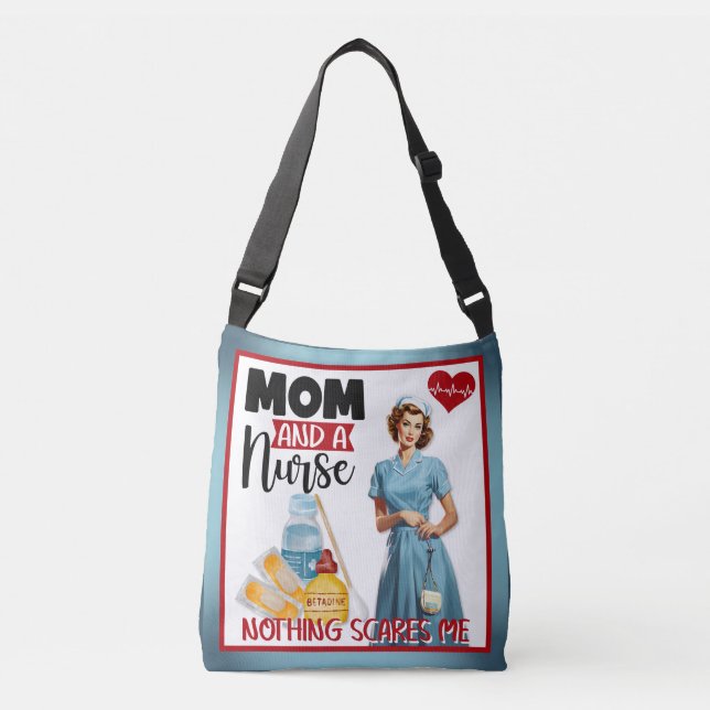 Bolso Cruzado Enfermero nostálgico lindo Pinup_ Mom y Enfermera (Anverso)