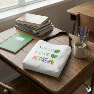 Bolso Cruzado Enseñar Amar Inspirar Día de San Patricio Trébol E