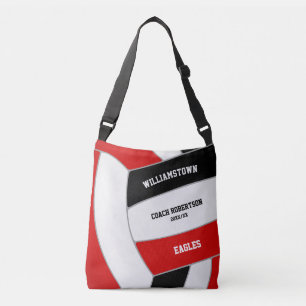 Bolso Cruzado entrenador de atleta de voleibol rojo del equipo n