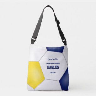 Bolso Cruzado entrenador de fútbol del equipo de oro azul
