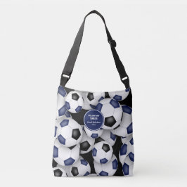 Bolso Cruzado entrenador de fútbol del equipo negro azul