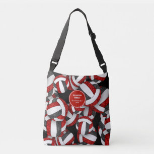 Bolso Cruzado entrenador de voleibol rojo negro