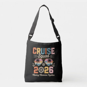 Bolso Cruzado Equipo de crucero 2026 Vacaciones familiares Retro