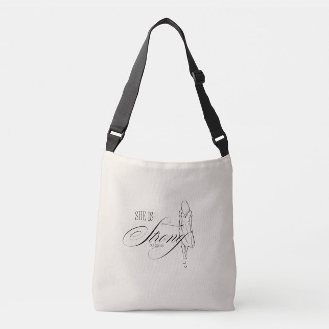 Bolso Cruzado Es proverbios fuertes 31:25 (Anverso)