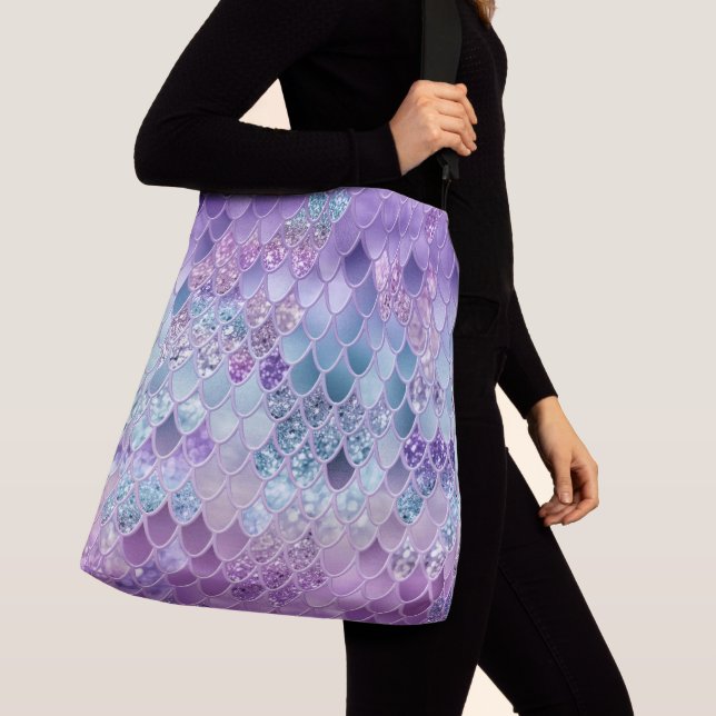 Bolso Cruzado Escalas de Purpurina de sirena de verano #11 (Purp (Detalle)