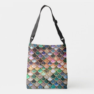 Bolso Cruzado Escalas de sirenas de Purpurina de lujo - Multicol