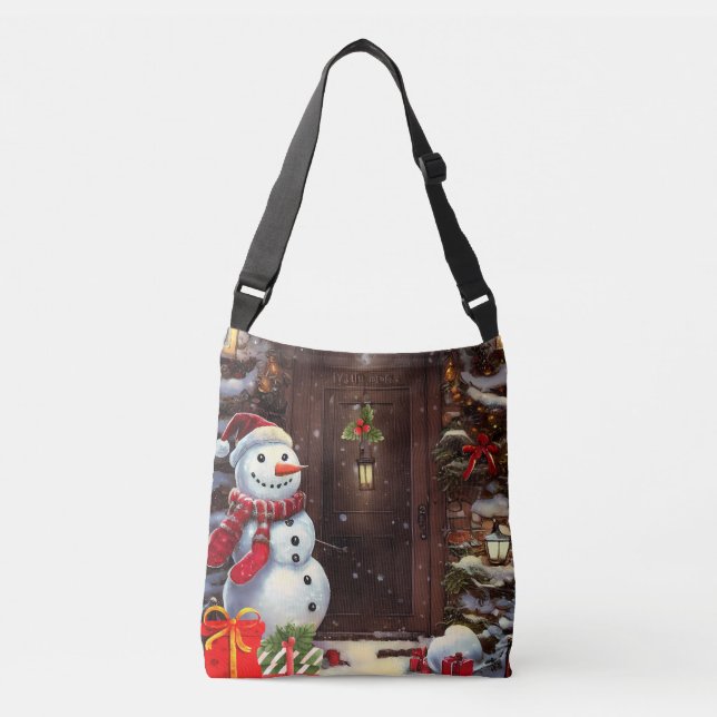 Bolso Cruzado Escena de Navidades Snowman (Anverso)