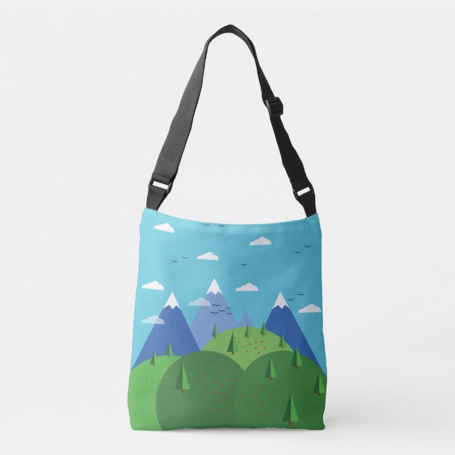 Bolso Cruzado Escena fresca de la montaña del amante de (Anverso)