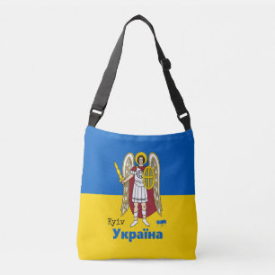Bolso Cruzado Escudo de armas de Ucrania y Kiev, bandera ucrania