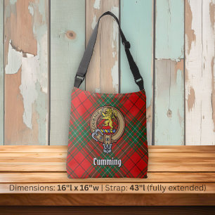 Bolso Cruzado Escudo de armas del Clan Cumming sobre tartán
