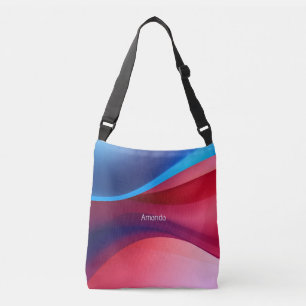 Bolso Cruzado Escuela abstracta azul oscuro morado