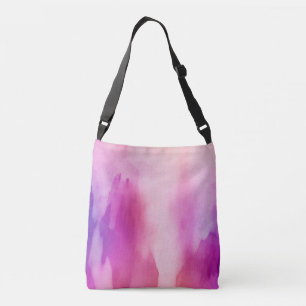 Bolso Cruzado Espacio positivo de color de agua rosa y púrpura