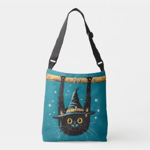 Bolso Cruzado Espeluznante Bruja de gato negro volador
