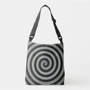 Bolso Cruzado espiral blanco y negro grande