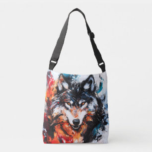 Bolso Cruzado Espíritu de lobo salvaje abstracto
