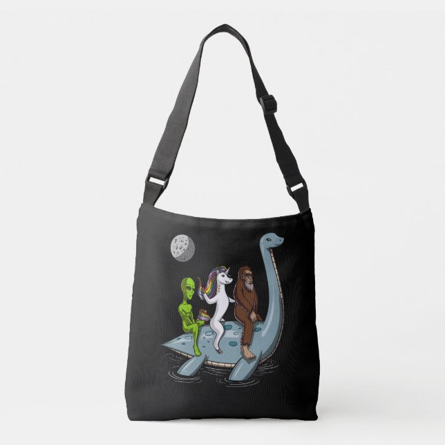 Bolso Cruzado Esquí acuático del monstruo de Bigfoot Loch Ness (Anverso)