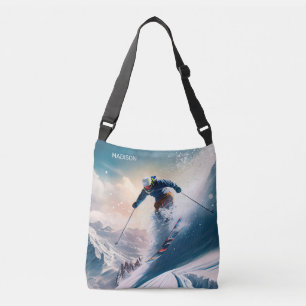 Bolso Cruzado Esquiador de montaña de nombre personalizado