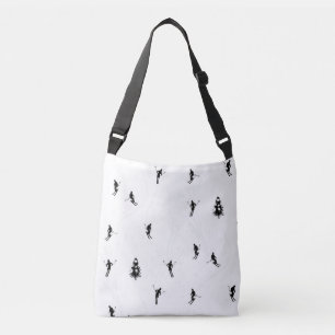 Bolso Cruzado Esquiadores modernos de esquí negro y blanco