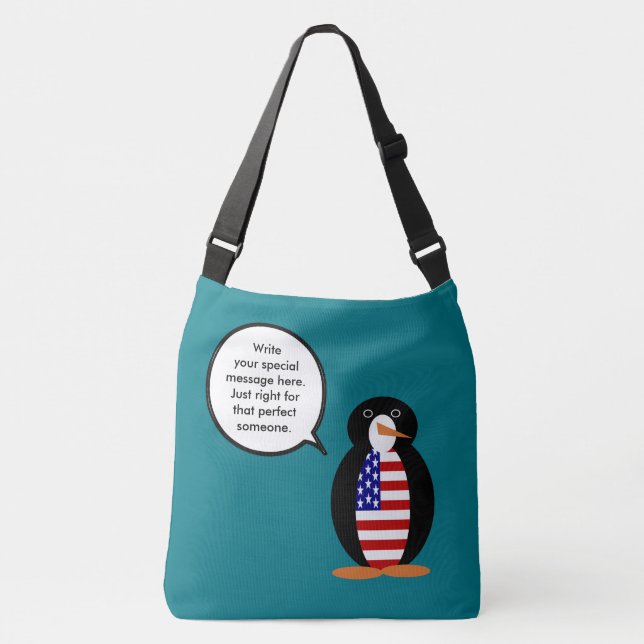 Bolso Cruzado Estados Unidos hablando a la Sra. Penguin personal (Anverso)