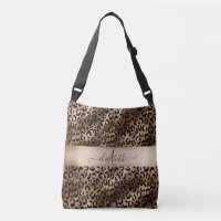 Estampado de Leopardo Bronce Negro Monograma