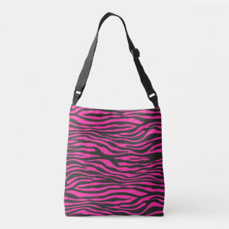 Bolso Cruzado Estampado de zebra rosado y negro
