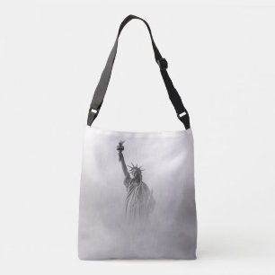 Bolso Cruzado Estatua de la Libertad América Negro y Blanco
