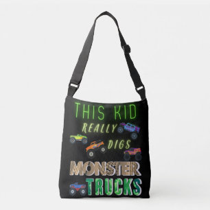 Bolso Cruzado Este chico realmente cavó camiones de Monstruo