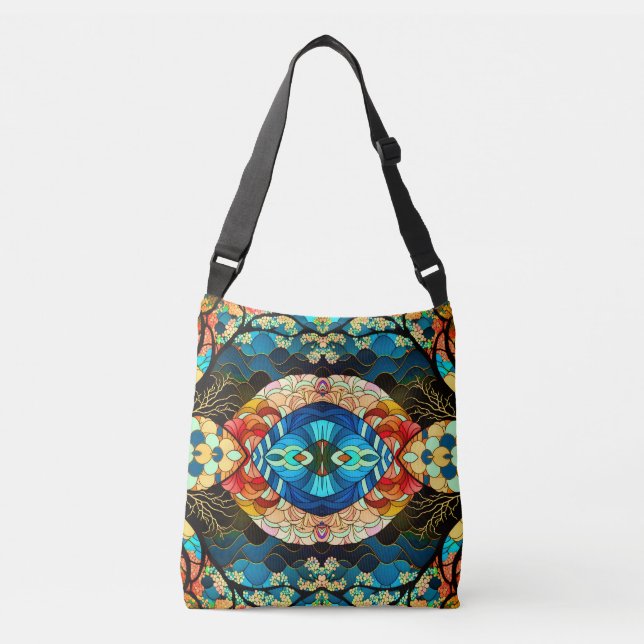 BOLSO CRUZADO ESTILO DE ARTE JAPONÉS BOSQUE SIMÉTRICO (Anverso)