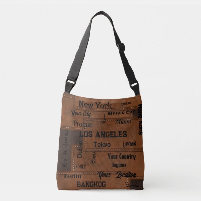 Bolso Cruzado estilo marrón rústico estilo mega ciudades (Anverso)