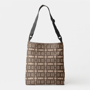 Bolso Cruzado Estilo marrón y beige patrón