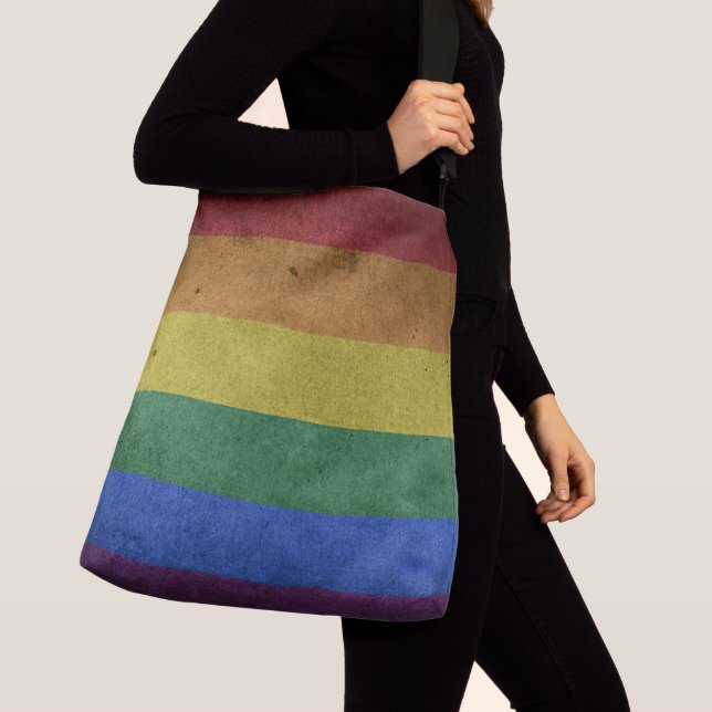 Bolso Cruzado Estilo retro de la bandera del orgullo LGBT (Detalle)