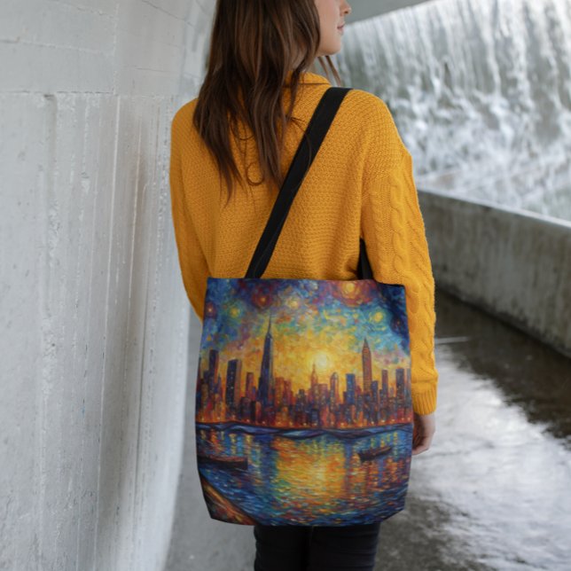 Bolso Cruzado Estilo Van Gogh del Skyline de la ciudad de Nueva  (Subido por el creador)