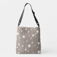 Estrellas blancas de diseño beige, punteado y raya