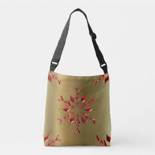 Bolso Cruzado Estrellas de Navidades rojos sobre oro
