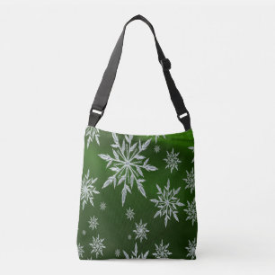 Bolso Cruzado Estrellas Navidades verdes con cristal de hielo bl
