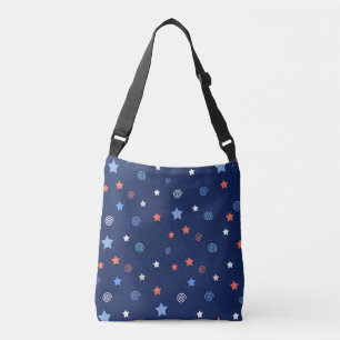Bolso Cruzado Estrellas Patrióticas Personalizadas Rojo Blanco A
