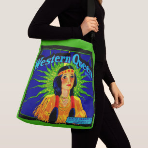 Bolso Cruzado etiqueta de caja de naranjas Western Queen de los
