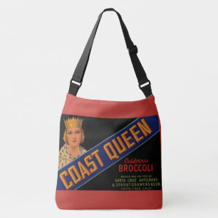 Bolso Cruzado Etiqueta del crate Queen brócoli de la costa de lo