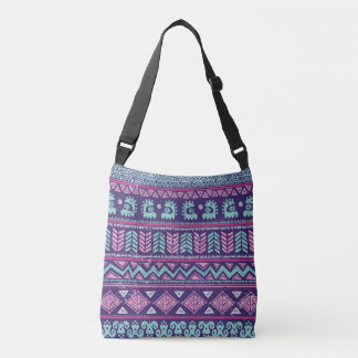 Bolso Cruzado Étnica Tribal: Colorido Patrón Sin Mar.