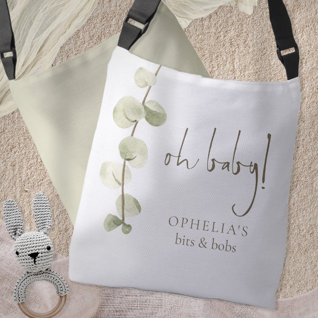 Bolso Cruzado Eucalipto de guión moderno Oh bebé (Front and back view)