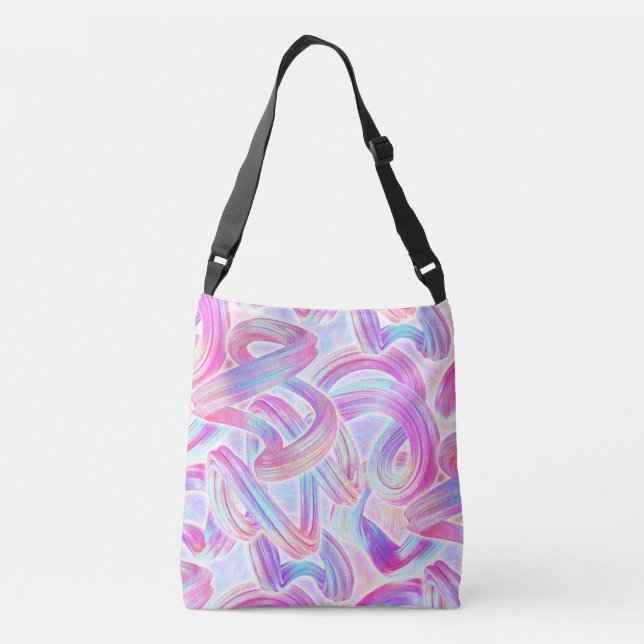 Bolso Cruzado eurobeat holorave - rosa y azul: (Reverso)