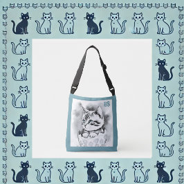 Bolso Cruzado excéntrico gatito de Pascua en la cáscara de huevo