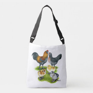 Bolso Cruzado Familia de Gallinas Ameraucanas