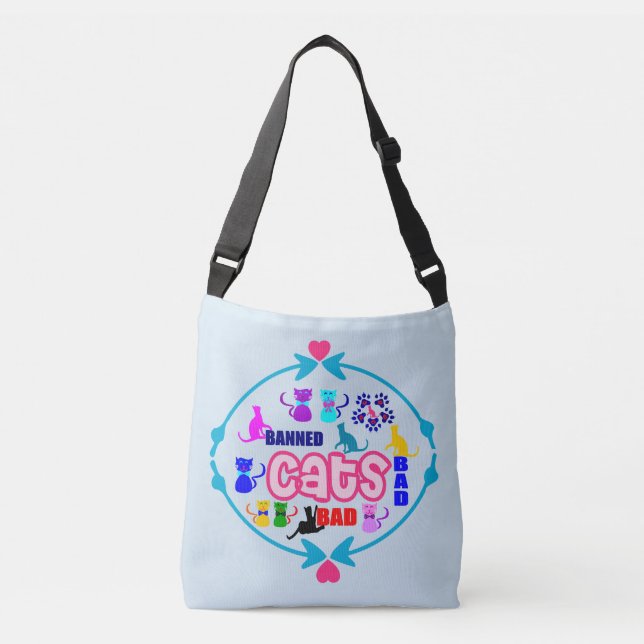 Bolso Cruzado 😻 🐾 ↷ ❤ familia de gatos malvados Fabuloso clási (Anverso)